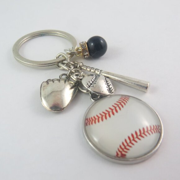 Baseball Keychain Baseball Lover Gift Sports Key Ring Baseball Bag Accessory - Picture 2 of 4